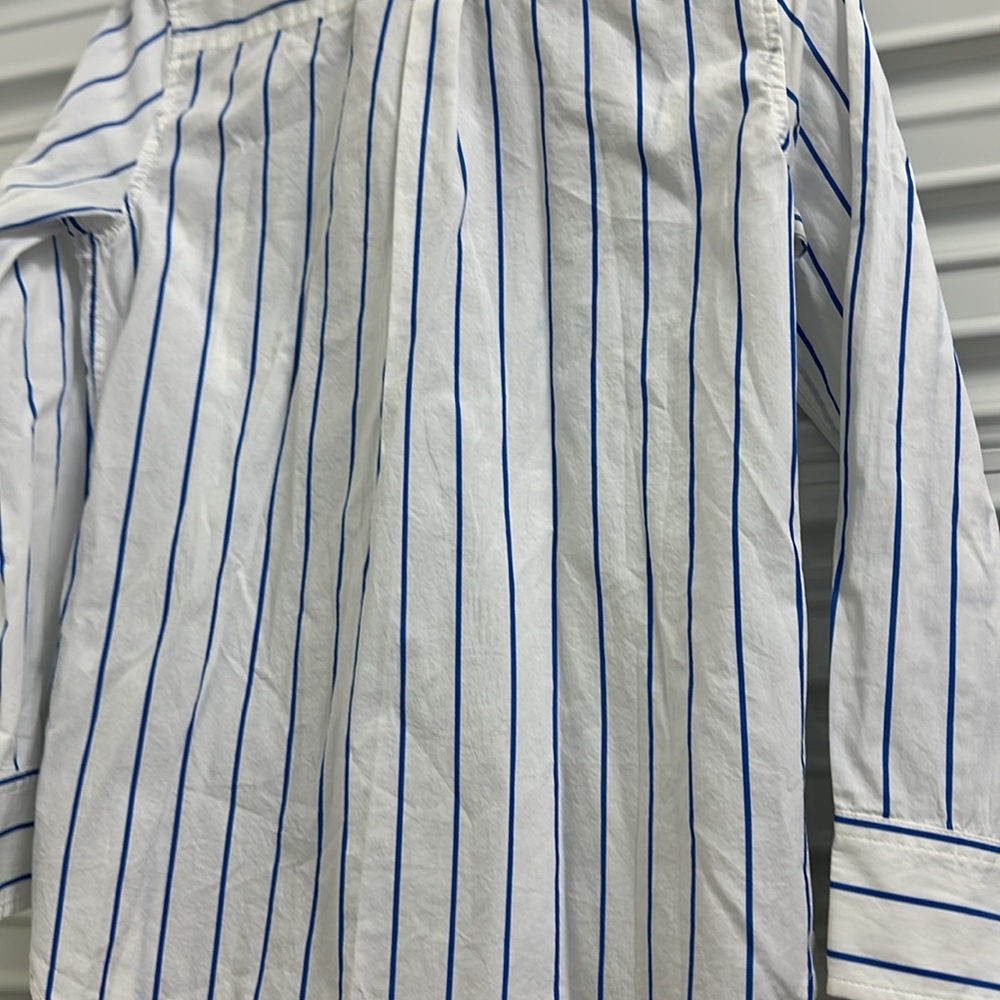 J. Crew Classic Blue Striped Women’s Shirt, Size 00 - Picture 4 of 6